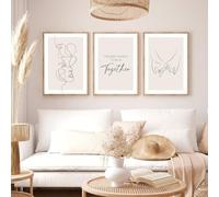 GLWDME Coppia romantica che si tiene per mano, stampe su tela, quadri per la camera da letto, poster e quadri per il soggiorno(Incorniciato)