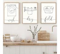 GLWDME Decorazioni per la lavanderia, quadri, poster e stampe su tela, dipinti murali per il bagno di casa（Non incorniciato）