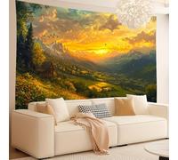 GLWDMH 150x130CM Arazzo con paesaggio dell'alba, da appendere alla parete in poliestere, per camera da letto, ufficio, dormitorio, decorazione per feste, con pacchetto di installazione