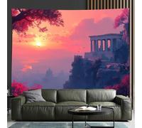 GLWDMH 200x180CM Arazzi in poliestere per fondali di templi greci antichi, da appendere alla parete, per camera da letto, ufficio, dormitorio, decorazioni per feste.