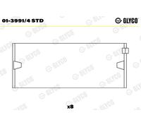 Cuscinetto della biella GLYCO 01-3991/4 STD