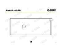 Cuscinetto della biella GLYCO 01-4119/4 STD