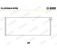 GLYCO 71-3728/4 STD Bronzina di biella per AUDI,FORD,MULTICAR,SEAT,SKODA,VW