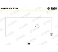 Cuscinetto della biella GLYCO 71-4143/4 STD