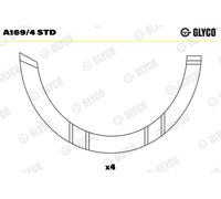 GLYCO A169/4 STD Spessore di registro, Albero a gomiti per FIAT,IVECO,NEW HOLLAN