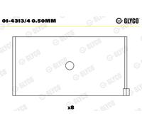 GLYCO Cuscinetto Biella per Austin Mini Allegro Hatchback Ado 67 1.1 1.0