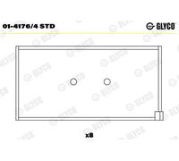 GLYCO Cuscinetto Biella per Fiat 131 131_1.6 1.4 Super Mirafiori Tipo 160 138_