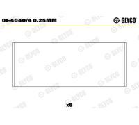 GLYCO Cuscinetto Biella per Ford Fuoco Torneo Dnw 1.6 16V Daw Dbw DM2 Mazda 2 Dy