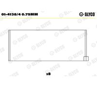 GLYCO Cuscinetto per Dacia Duster Logan MCV Ks _ 1.6 16V 1.4 Js _ Renault Megane