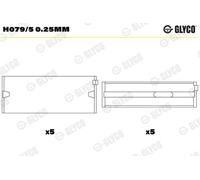 GLYCO H079/5 0.25mm Cuscinetto albero a gomiti per AUDI,FORD,MAN,MITSUBISHI,SEAT