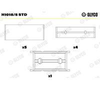 GLYCO H1018/5 STD Cuscinetto albero a gomiti per CITROËN,FIAT,FORD,FORD (JMC),FO