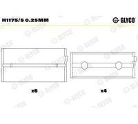 GLYCO H1175/5 0.25mm Cuscinetto albero a gomiti per FIAT,OM
