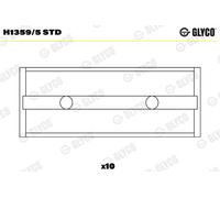 Glyco Bronzina di biella H1359/5 STD per Nissan Renault Dacia Lada