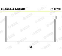 Bronzina biella 01-3040/4 0.50mm GLYCO per MERCEDES-BENZ PUCH SEAT