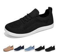 GlydeEssence Shoes Women Men, GlydeEssence - Comfort Hybrid Shoes, Women Wide Toe Minimalist Walking Sneaker (Black-White,37.5)