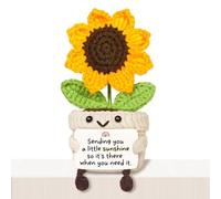 Glydein Get Well Soon Regali per le donne dopo l'intervento chirurgico, decorazione all'uncinetto a forma di girasole positiva fatta a mano, regalo per la cura del cancro al seno, regalo per le donne