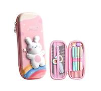 GLYLFQZJ Astuccio Unicorn 3D Eva Pencil Case Waterproof Box Per Ragazze Cartoon Big Ahabilite Forte Scolastiche Per Cartoleria Carina Borsa Di Cartoleria-Rabbit Pink-Small