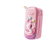 GLYLFQZJ Astuccio Unicorn 3D Eva Pencil Case Waterproof Box Per Ragazze Cartoon Big Ahabilite Forte Scolastiche Per Cartoleria Carina Borsa Di Cartoleria-Strato Di Luna Di Unicorno-2