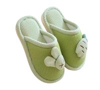 GLYLFQZJ Pantofole Invernali per Bambini 2-10 Anni Pantofole per Bambini Coniglio Rosa Cotone Quattro Stagioni per Famiglie Ragazzi E Ragazze Cartoon Indoor Pantofole per Bambini-Erba-34-35 per 21Cm