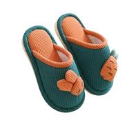 GLYLFQZJ Pantofole Invernali per Bambini 2-10 Anni Pantofole per Bambini Coniglio Rosa Cotone Quattro Stagioni per Famiglie Ragazzi E Ragazze Cartoon Indoor Pantofole per Bambini-Verde-34-35 per 21Cm