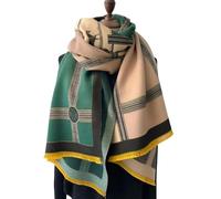 GLYLFQZJ Sciarpa da Donna Inverno Spessore Caldo Sciarpa Donne Cashmere Scialle E Wraps Neckerchief Femminile Lungo Tessel Echarpe-Verde