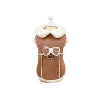 GLYLFQZJ Vestiti per Cani Giacca di Cotone per Cani Inverno Vestiti per Cagnolini Caldi per Cagnolini per Piccoli Cani da Cucciolo Bulldog Francese Abiti Chihuahua-Marrone-M