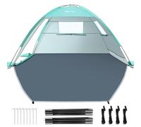 Glymnis Tenda da Spiaggia Adatta a 2-4 Persone, Tenda da Spiaggia Portatile con Cerniera, Leggera Tenda Sole Spiaggia con Dimensioni di 220 x 150 x 120 cm, Facile da Montare, UPF 50+