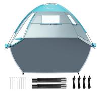 Glymnis Tenda da Spiaggia Adatta a 2-4 Persone, Tenda da Spiaggia Portatile con Cerniera, Leggera Tenda Sole Spiaggia con Dimensioni di 220 x 150 x 120 cm, Facile da Montare, UPF 50+