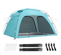 Glymnis Tenda da Spiaggia Grande Adatta a 3-4 Persone, Tenda da Spiaggia Portatile con Cerniera, Leggera Tenda Sole Spiaggia con Dimensioni di 220 x 180 x 125 cm, Facile da Montare, UPF 50+