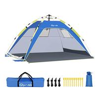 Glymnis Tenda da Spiaggia Quick-up Tenda Istantanea Portatile Protezione Solare UPF 50+ per 3-4 Persone, Dimensione di 215 x 150 x 115cm con 2 Finestre a Maglie e 2 Porte