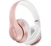 Glynzak Cuffie Wireless Bluetooth 6.0, 65 Ore Di Riproduzione Cuffie Stereo HiFi con Microfono e 6EQ modalità, Pieghevole Cuffie Bluetooth Over Ear per Viaggio Smartphone Computer Portatile Rose Gold