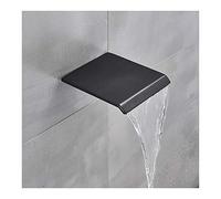 GLYYR Bocca per Vasca da Bagno Cascata Bocca Vasca Installazione A Parete Bocca di Erogazione Vasca Ottone Bocca Erogazione Rubinetto Vasca, G1 / 2 Collegamento,Nero