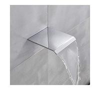 GLYYR Bocca per Vasca da Bagno Cascata Bocca Vasca Installazione A Parete Bocca di Erogazione Vasca Ottone Bocca Erogazione Rubinetto Vasca, G1 / 2 Collegamento,Cromo