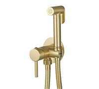 GLYYR Doccetta Bidet a Mano, Ottone Bidet Portatile Kit Doccetta, Spruzzatore per Bidet Tenuto in Mano, Miscelatore A Parete in per Acqua Calda E Fredda per La Pulizia Igienica del Bagno Doccia,d'oro