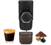 GLYYR Macchina Espresso Portatile, Macchina per Caffè Viaggio Compatibile con Capsule e Compatibili Originali NS, Azionamento Manuale, 18 Bar Piccola Macchina Caffe Portatile per, Campeggio