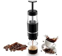 GLYYR Macchina Espresso portatile, Mini Caffe Portatile con Capsule e Compatibili Originali NS, Azionamento Manuale, 18 Bar Piccola Macchina Caffe Portatile per Viaggi, Campeggio