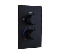 GLYYR Miscelatore Doccia Incasso 3 Vie Ottone Scatola da Incasso A Scomparsa Ottone Nero Valvola Pre-interrata Montaggio A Parete, Kit Valvola Miscelatrice Doccia