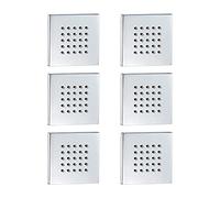 GLYYRLR Bocchetta per Massaggi Cromato Bocchette Laterali per la Doccia in Ottone Quadrato Getti Idromassaggio Doccia Rettangolare Ugello per Massaggi a Parete Bagno Accessori, 10x10 cm,6 Pack