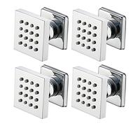 GLYYRLR Bocchetta per Massaggi Cromato Bocchette Laterali per la Doccia in Ottone Regolabile Quadrato Getti Idromassaggio Doccia Rettangolare Ugello per Massaggi a Parete, 50x50mm,4 Pack