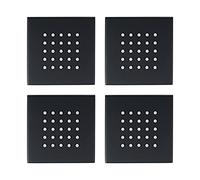 GLYYRLR Bocchetta per Massaggi Nero Bocchette Laterali per la Doccia in Ottone Quadrato Getti Idromassaggio Doccia Rettangolare Ugello per Massaggi a Parete Bagno Accessori, 10x10 cm,4 Pack