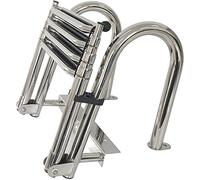 GLZXMQBP Scaletta Bagno Scaletta Barca Inox, Scalette Piscina Pieghevole con Corrimano E Ampia Pedaliera 4 Gradini Ponte Galleggiante per Piscina/Piscina Barca, Ingresso Poppa Marina