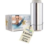 GM - 1 Rotolo Meches in Alluminio, Larghezza 12 cm, Lungo 100 metri, Stagnola Professionale da 15 Micron, Carta Alluminio per Colpi di Sole, Balayage, Decolorazioni, Parrucchieri