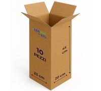 GM 10 Scatole Cartone Avana 23x20x45 h cm - Mono Onda Resistenti per Imballaggio, Spedizioni e E-Commerce - Cartoni Trasloco e Packaging Riciclabile, Vari formati, Ideali per Uffici e Aziende