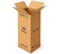 GM 10 Scatole Cartone Avana 27x10x51 h cm - Mono Onda Resistenti per Imballaggio, Spedizioni e E-Commerce - Cartoni Trasloco e Packaging Riciclabile, Vari formati, Ideali per Uffici e Aziende