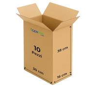 GM 10 Scatole Cartone Avana 30x16x38 h cm - Mono Onda Resistenti per Imballaggio, Spedizioni e E-Commerce - Cartoni Trasloco e Packaging Riciclabile, Vari formati, Ideali per Uffici e Aziende