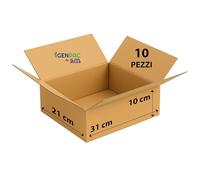GM 10 Scatole Cartone Avana 31x21x10 h cm - Mono Onda Resistenti per Imballaggio, Spedizioni e E-Commerce - Cartoni Trasloco e Packaging Riciclabile, Vari formati, Ideali per Uffici e Aziende