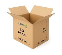 GM 10 Scatole Cartone Avana 39,8x22x24 h cm - Mono Onda Resistenti per Imballaggio, Spedizioni e E-Commerce - Cartoni Trasloco e Packaging Riciclabile, Vari formati, Ideali per Uffici e Aziende