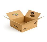 GM 10 Scatole Cartone Avana 39x39x10 h cm - Mono Onda Resistenti per Imballaggio, Spedizioni e E-Commerce - Cartoni Trasloco e Packaging Riciclabile, Vari formati, Ideali per Uffici e Aziende