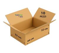 GM 10 Scatole Cartone Avana 44x22x22 h cm - Mono Onda Resistenti per Imballaggio, Spedizioni e E-Commerce - Cartoni Trasloco e Packaging Riciclabile, Vari formati, Ideali per Uffici e Aziende