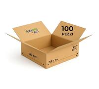 GM 100 Scatole Cartone Avana 39x39x10 h cm - Mono Onda Resistenti per Imballaggio, Spedizioni e E-Commerce - Cartoni Trasloco e Packaging Riciclabile, Vari formati, Ideali per Uffici e Aziende